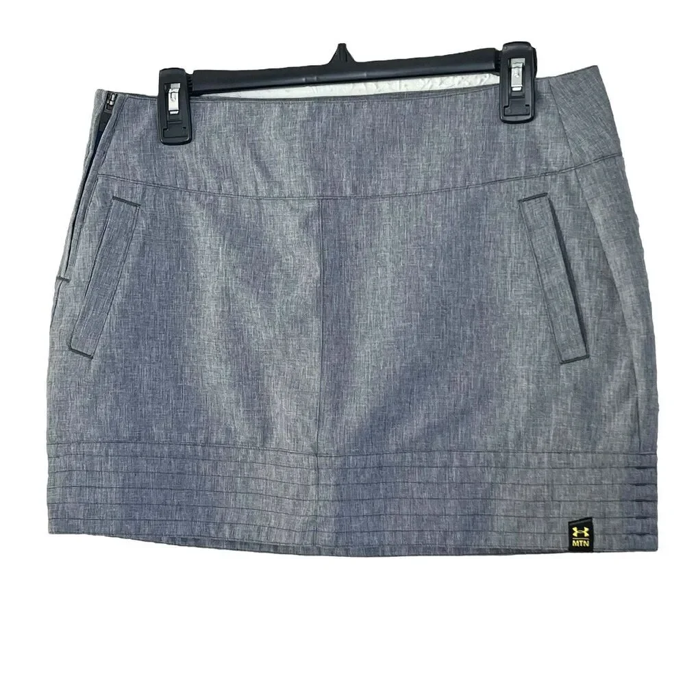 Under Armour MNT Women's Skirt Size 8 Gray Pockets Zip Golf Mini Activewear - Picture 1 of 15